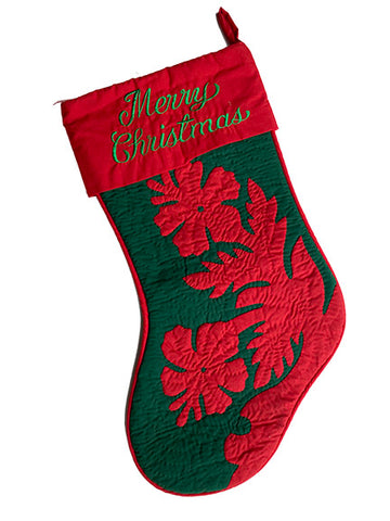 Hand Quilted Hawaiian Christmas Stockings - Sample Sale