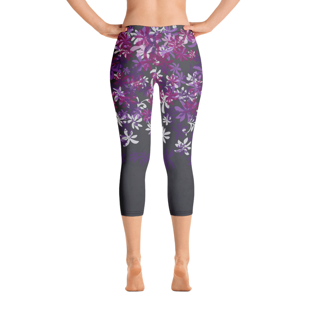 Capri Leggings Tiare Bloom Black Pearl Designs