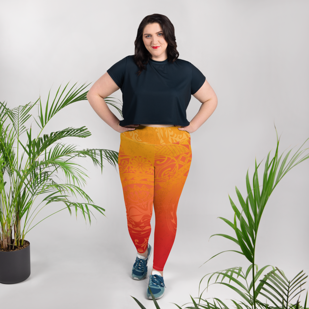 All-Over Print Plus Size Leggings - Auahi Fire – Black Pearl Designs