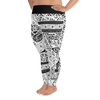 All-Over Print Plus Size Leggings - Tatou Piti - White