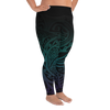 All-Over Print Plus Size Leggings -  Midnight Teal & Purple