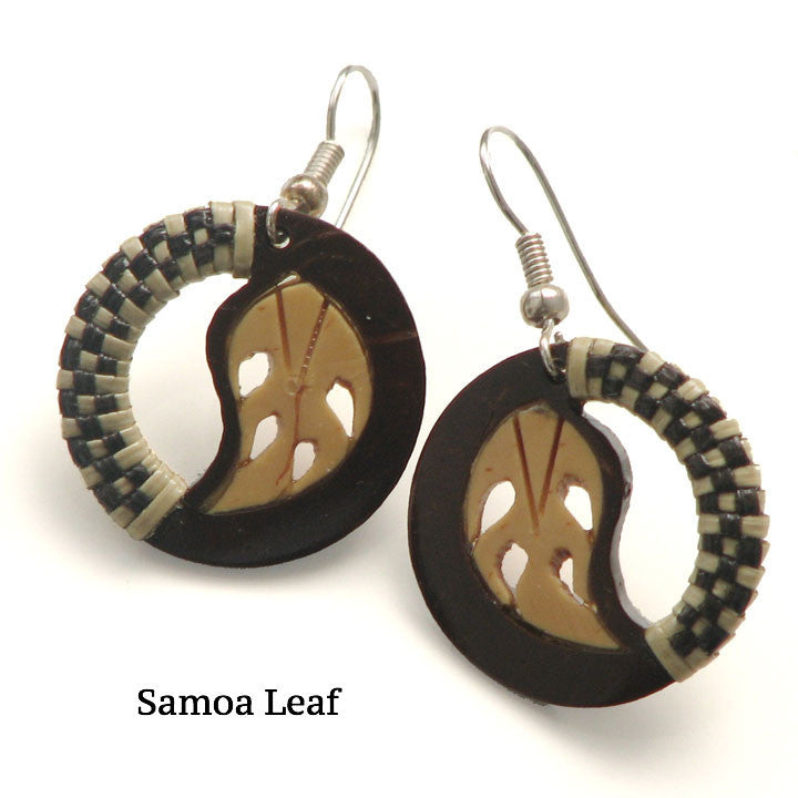 Pago Pago Coco Earrings - Samoa Leaf