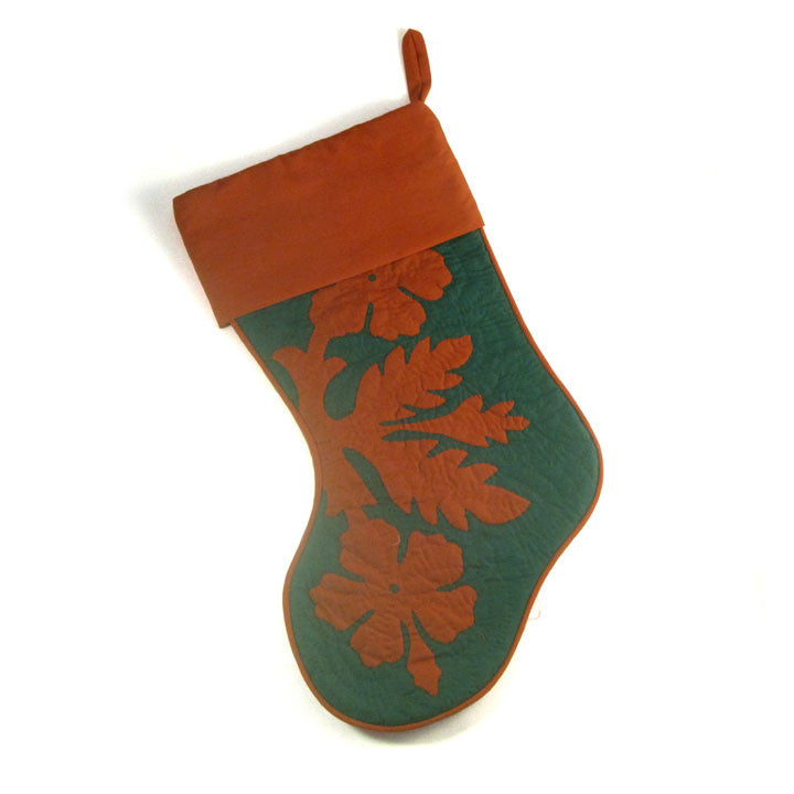 Hand Quilted Hawaiian Christmas Stockings-Hibiscus