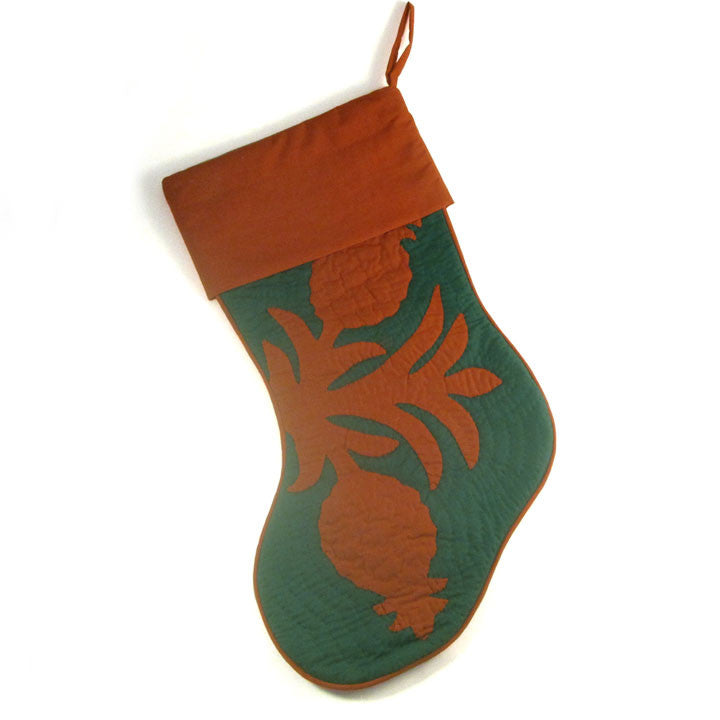 Hand Quilted Hawaiian Christmas Stockings-Pineapple