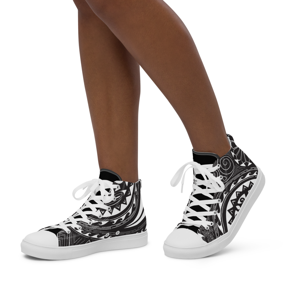 Women's high top canvas shoes Black Pearl – Black Pearl Designs